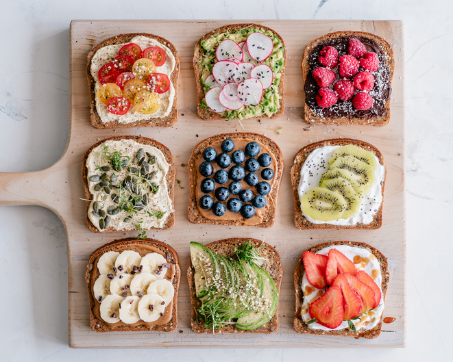 Broodjes met gezond broodbeleg